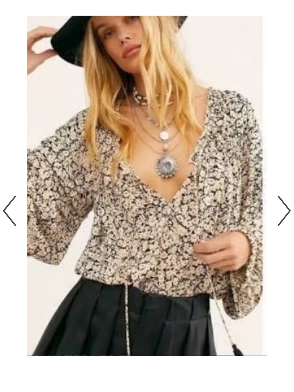 Free People Black & White flowy bodysuit